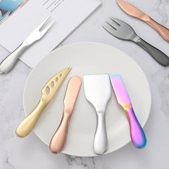7pcs Stainless Steel Cheese Set for Cake Forks Mini Kitchen Baking Supplies