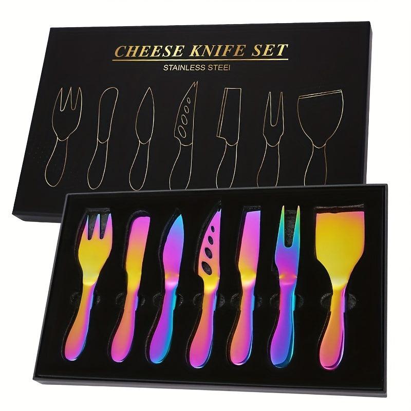 7pcs Stainless Steel Cheese Set for Cake Forks Mini Kitchen Baking Supplies
