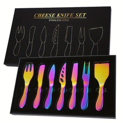 7pcs Stainless Steel Cheese Set for Cake Forks Mini Kitchen Baking Supplies
