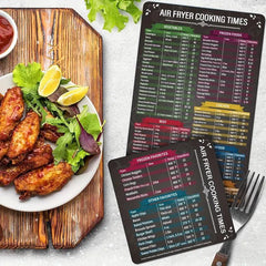 2pcs Air Fryer Magnetic Cheat Sheet Set Air Fryer Accessories Cooking Time