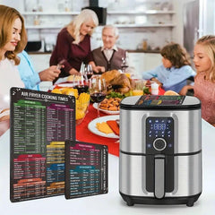 2pcs Air Fryer Magnetic Cheat Sheet Set Air Fryer Accessories Cooking Time