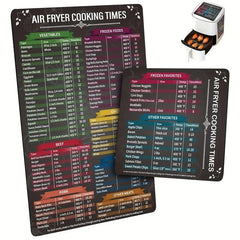 2pcs Air Fryer Magnetic Cheat Sheet Set Air Fryer Accessories Cooking Time
