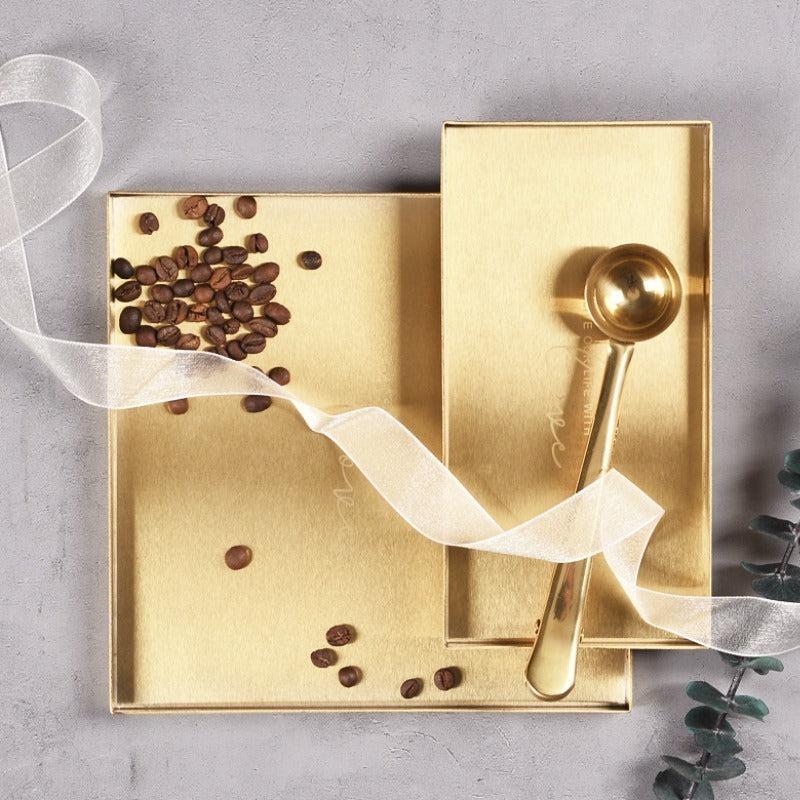 Golden Stainless Steel Tray Multifunctional Jewelry Decorative Serving Tray