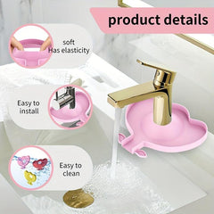 Kitchen Silicone Faucet Mat Sink Splash Drainer Bathroom Countertop Protector