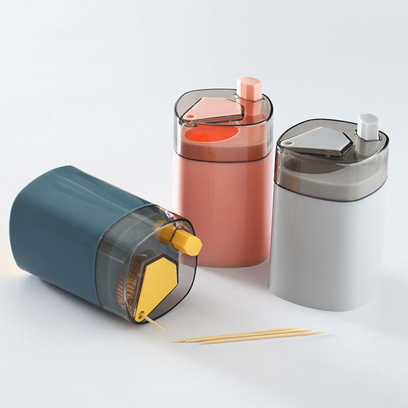 Plastic Toothpick Box Pop-up Storage Bottle Dental Floss Container