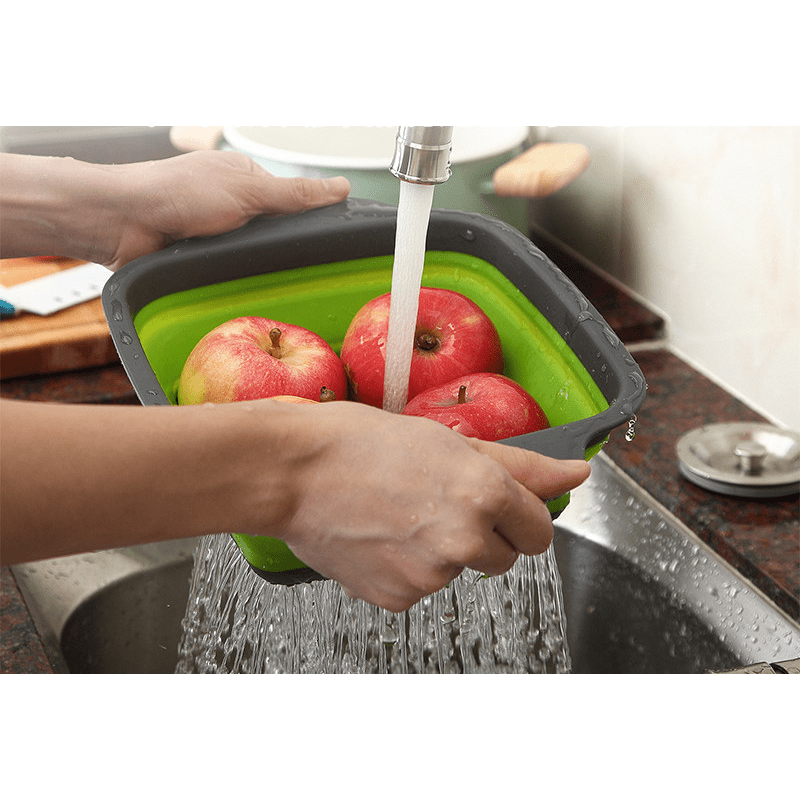 1pc Silicone Colander Foldable Vegetable Washing Basket Strainer
