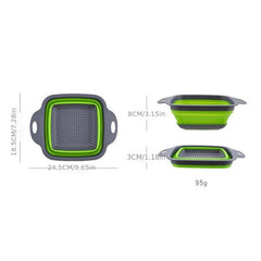 1pc Silicone Colander Foldable Vegetable Washing Basket Strainer