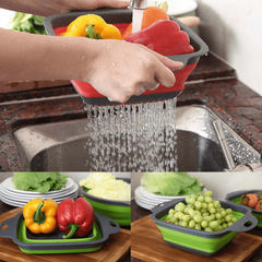 1pc Silicone Colander Foldable Vegetable Washing Basket Strainer