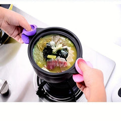 4pcs Heat Resistant Finger Covers BBQ Fireproof Non Slip Silicone Safe Cooking