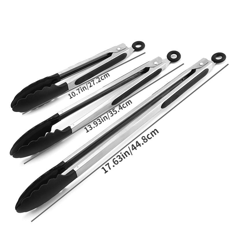 Stainless Steel BBQ Tongs Non-Slip Grill Buffet Clamp