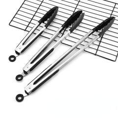 Stainless Steel BBQ Tongs Non-Slip Grill Buffet Clamp