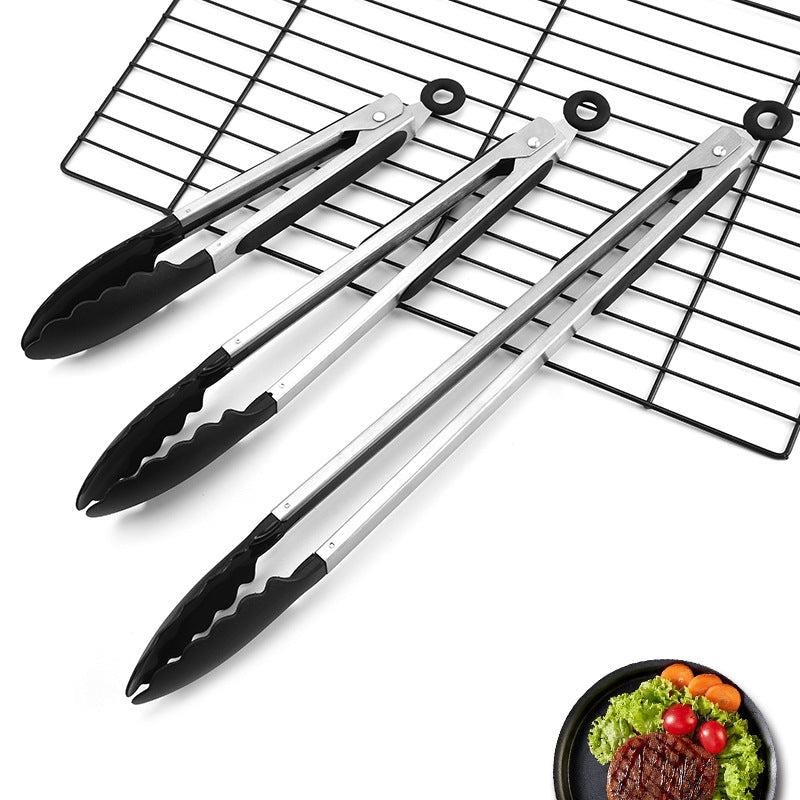 Stainless Steel BBQ Tongs Non-Slip Grill Buffet Clamp