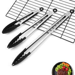 Stainless Steel BBQ Tongs Non-Slip Grill Buffet Clamp