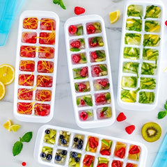 Ice Cube Tray With Lid - Set of 4
