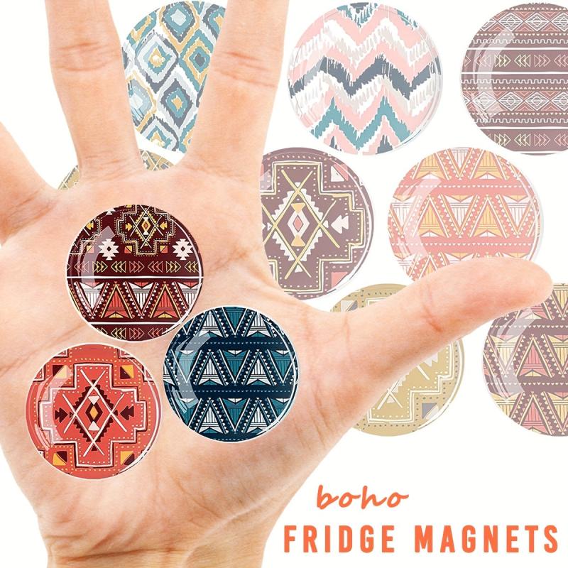 12pcs Boho Glass Refrigerator Magnets