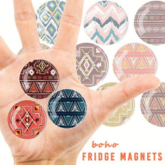 12pcs Boho Glass Refrigerator Magnets