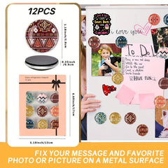 12pcs Boho Glass Refrigerator Magnets