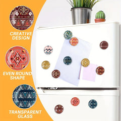 12pcs Boho Glass Refrigerator Magnets