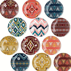 12pcs Boho Glass Refrigerator Magnets