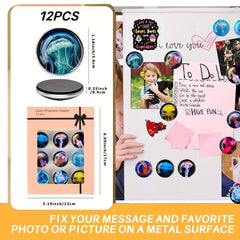 12pcs Glass Refrigerator Magnets Jellyfish Fridge Magnets Decorative Magnets