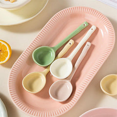 Ceramic Soup Spoon with Long Handle for Scooping and Serving