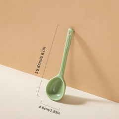 Ceramic Soup Spoon with Long Handle for Scooping and Serving
