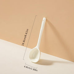 Ceramic Soup Spoon with Long Handle for Scooping and Serving