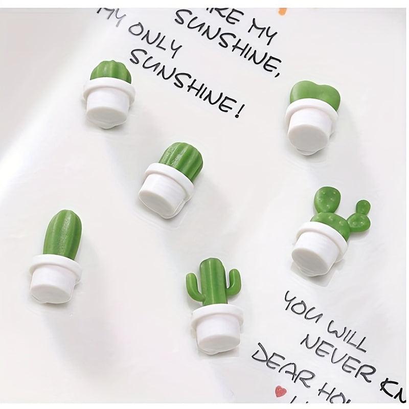 6pcs Cactus Fridge Magnets for Home & Office Decor