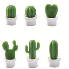 6pcs Cactus Fridge Magnets for Home & Office Decor