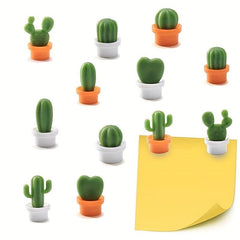 6pcs Cactus Fridge Magnets for Home & Office Decor