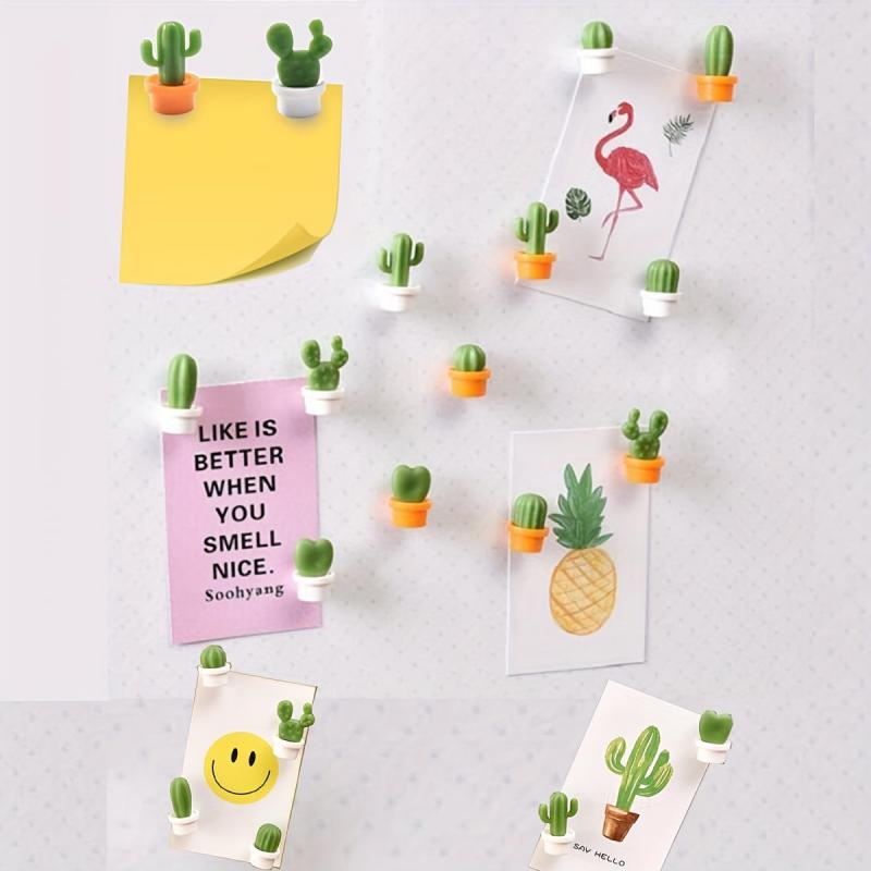 6pcs Cactus Fridge Magnets for Home & Office Decor