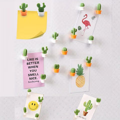 6pcs Cactus Fridge Magnets for Home & Office Decor