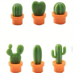 6pcs Cactus Fridge Magnets for Home & Office Decor