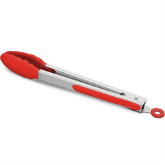 Silicone-Tipped Stainless Steel Food Tongs - Set of 3 Sizes