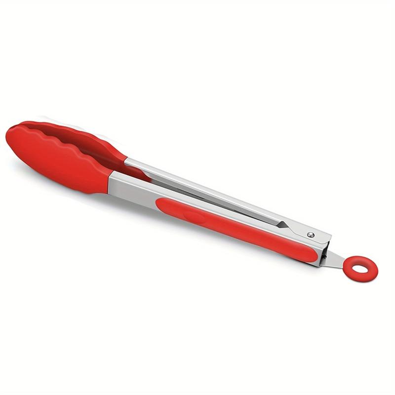 Silicone-Tipped Stainless Steel Food Tongs - Set of 3 Sizes