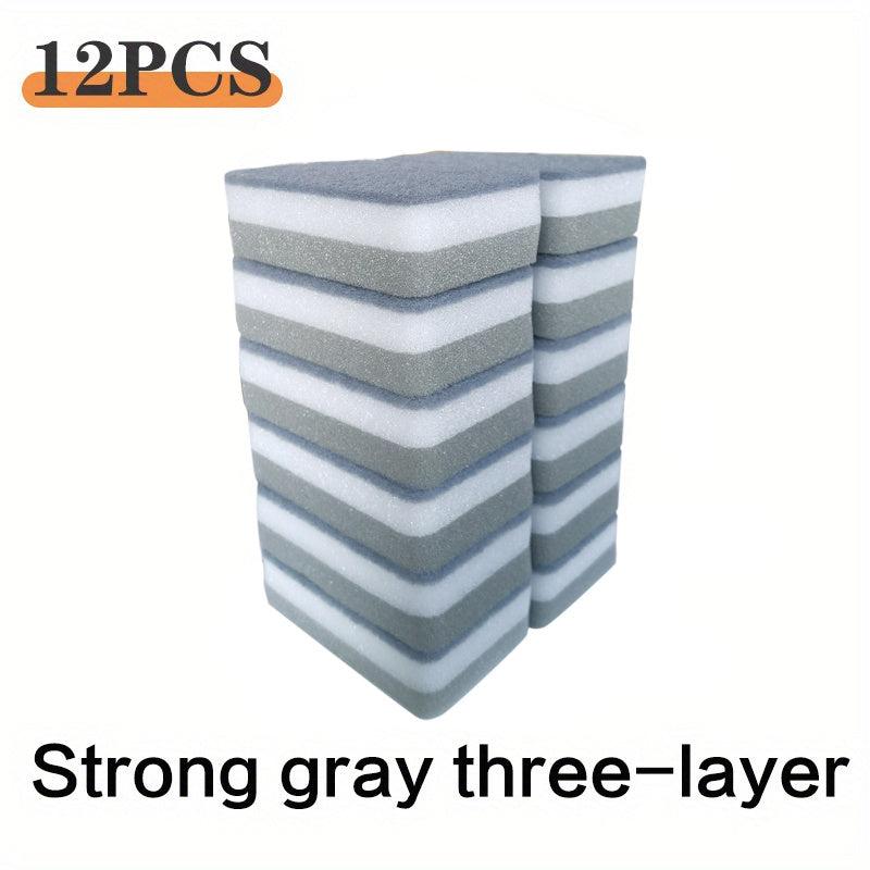 12pcs Double sided Pot Washing Sponge Magic Dish Washing Sponge