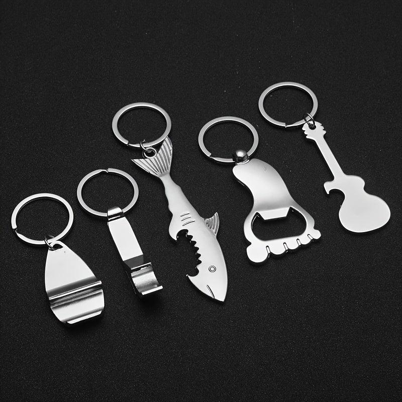 Metal Guitar Bicycle Shark Bottle Opener Keychain
