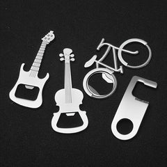 Metal Guitar Bicycle Shark Bottle Opener Keychain