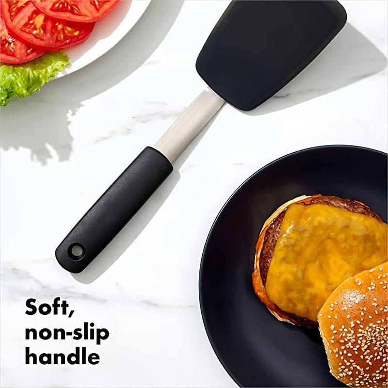 Silicone Frying Shovel Kitchen Spatula Stainless Steel Handle Cooking