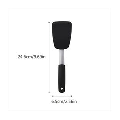 Silicone Frying Shovel Kitchen Spatula Stainless Steel Handle Cooking