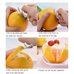 2pcs Stainless Steel Orange Citrus Slicer Fruit Cutter Peeler Remover
