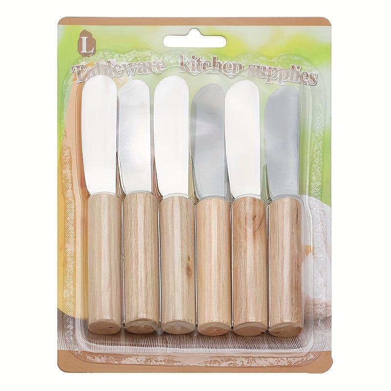 6pcs Cheese & Butter Spreader Set with Wooden Handle