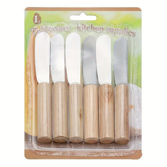 6pcs Cheese & Butter Spreader Set with Wooden Handle