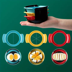 3 in 1 Stainless Steel Egg Slicer Cut Slice & Dice Eggs