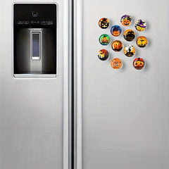 12pcs Glass Halloween Fridge Magnets Pumpkin Decorative Magnets Office Magnets