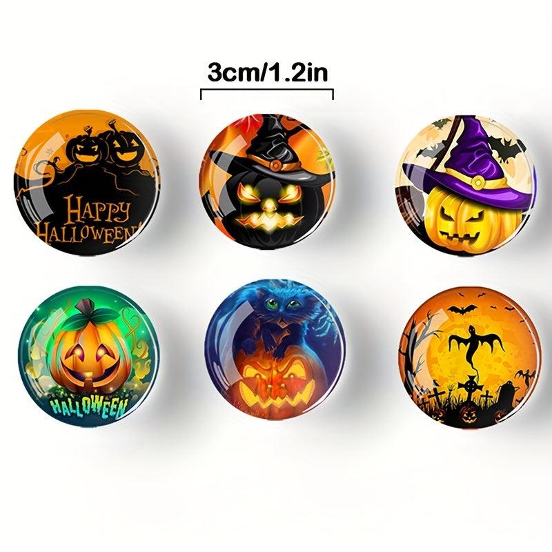 12pcs Glass Halloween Fridge Magnets Pumpkin Decorative Magnets Office Magnets