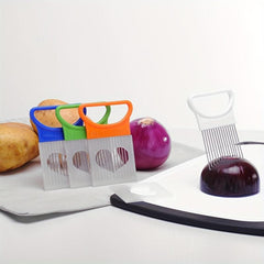 Stainless Steel Onion Slicer Cutter Holder - Lemon Holder Slicer