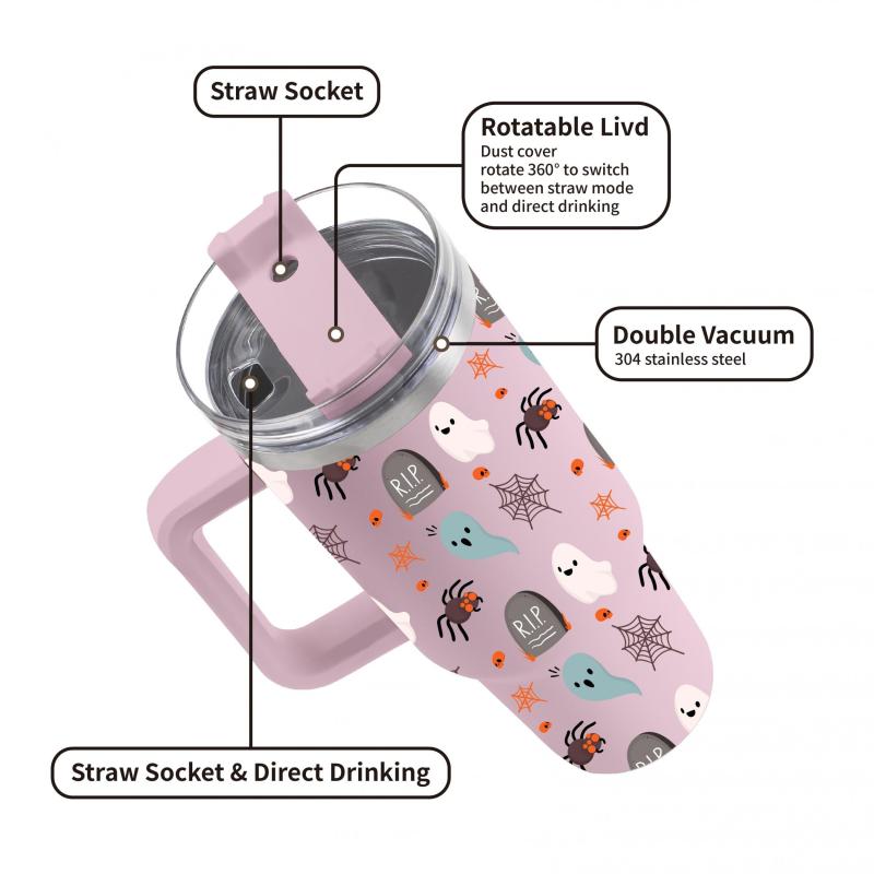 Halloween Spider Ghost Insulated Water Bottle