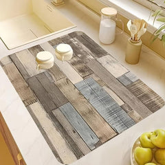 1pc Rubber Dish Drying Pad Kitchen Countertop Absorbent Mat