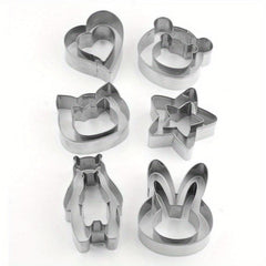 12pcs Cartoon Animals Cookie Cutters Stainless Steel Pastry Cutters Biscuit Mold
